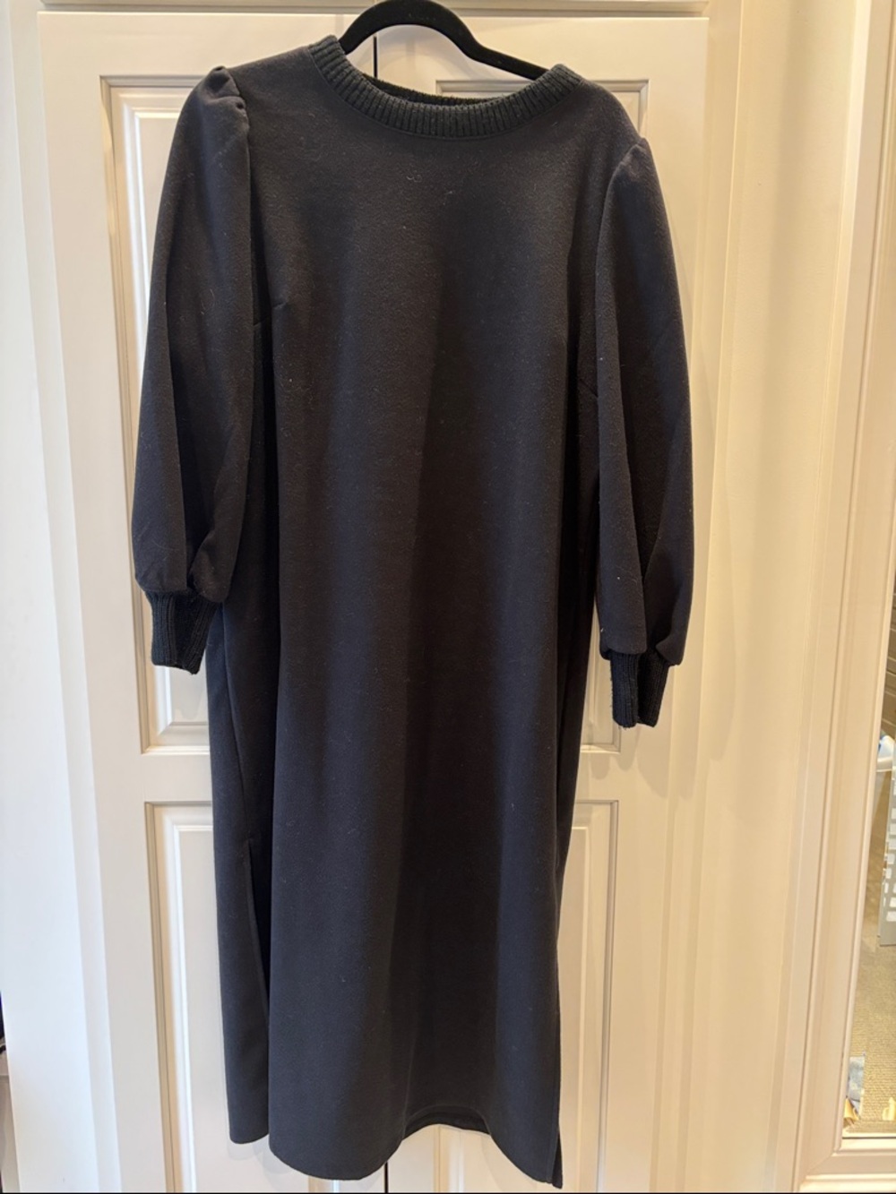 Who What Wear Black Puff-Sleeve Sweater Dress